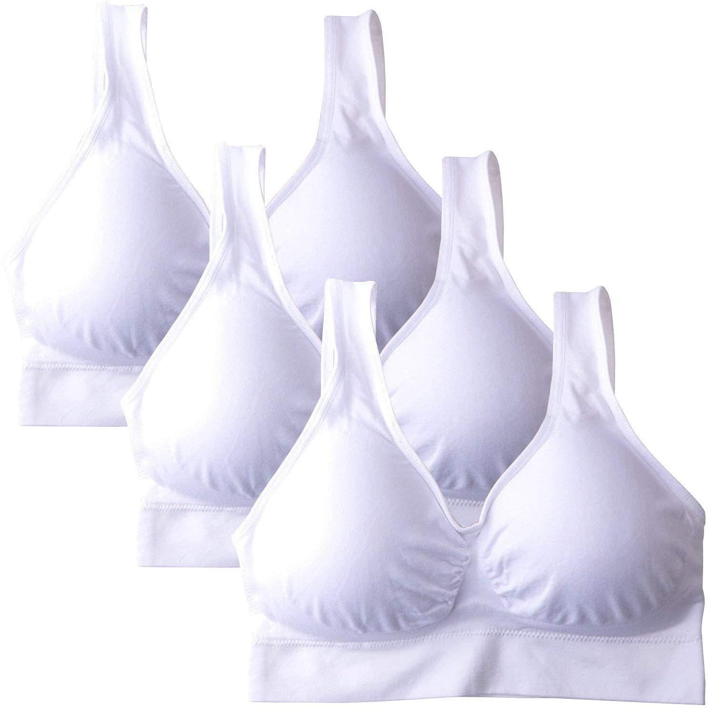 Air Bra, Non-Padded & Non-Wired Bra For Women & Girls, Free Size (Size 28 to 36) – Pack of 3 Air Bra / White Color
