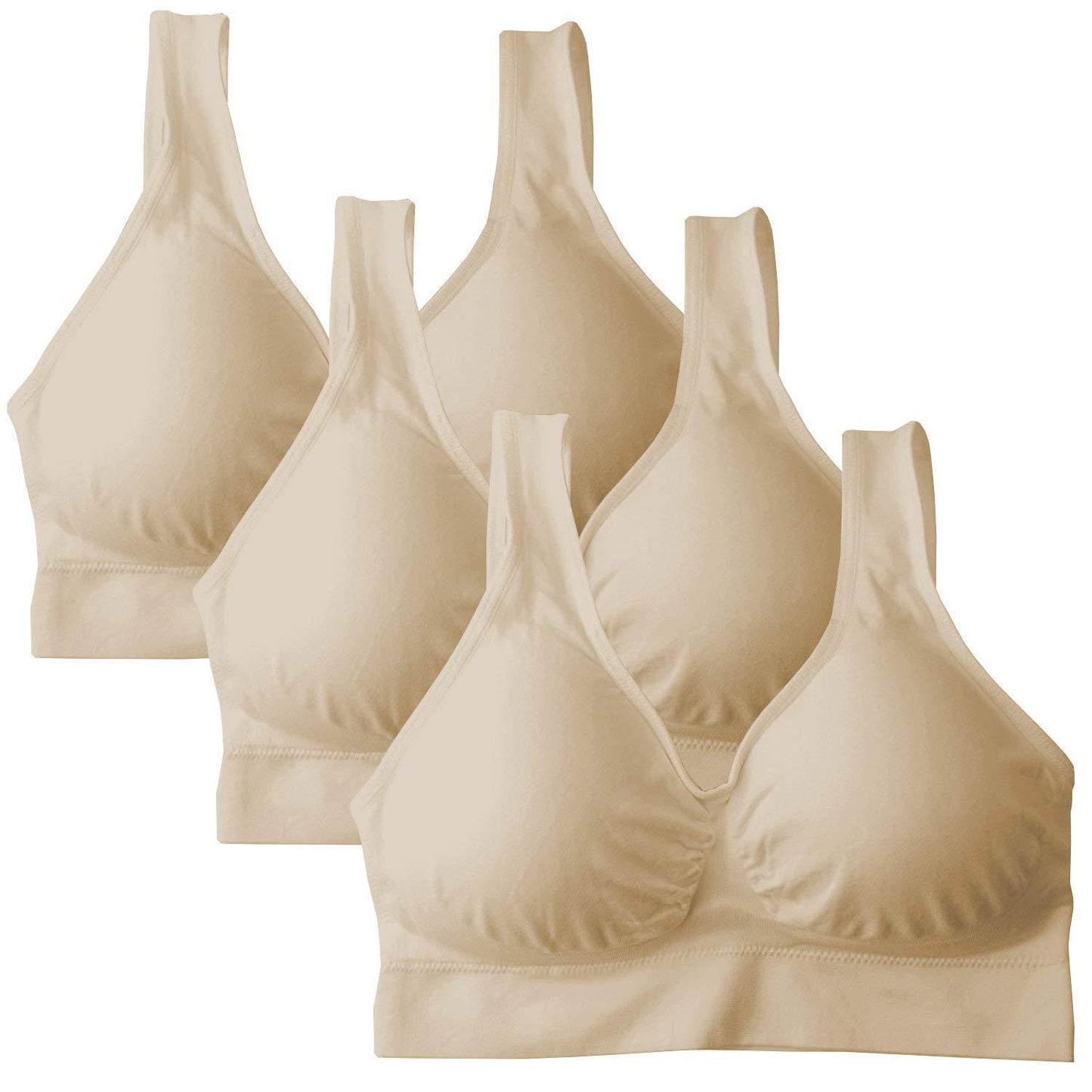 Air Bra, Non-Padded & Non-Wired Bra For Women & Girls, Free Size (Size 28 to 36) – Pack of 3 Air Bra / Skin Color