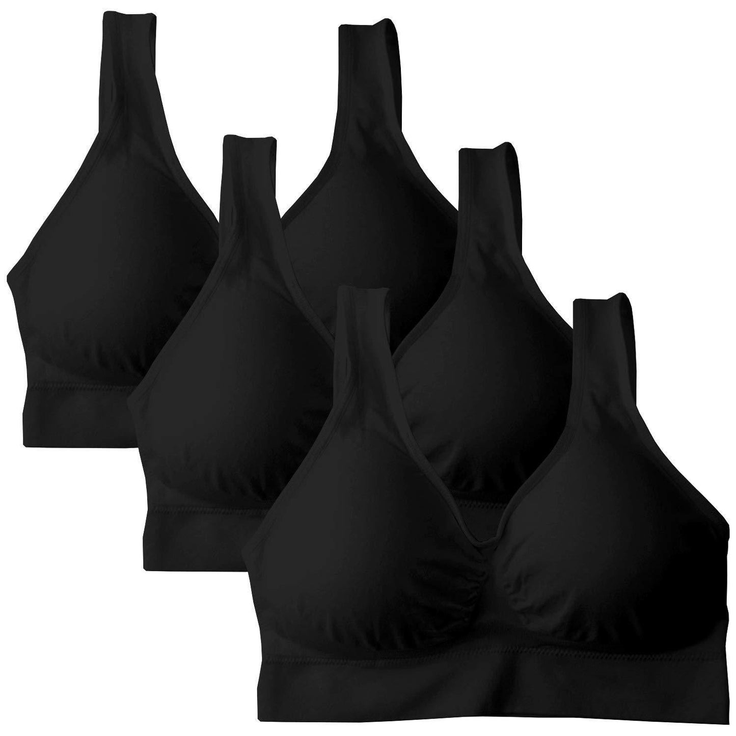 Air Bra, Non-Padded & Non-Wired Bra For Women & Girls, Free Size (Size 28 to 36) – Pack of 3 Air Bra / Black Color
