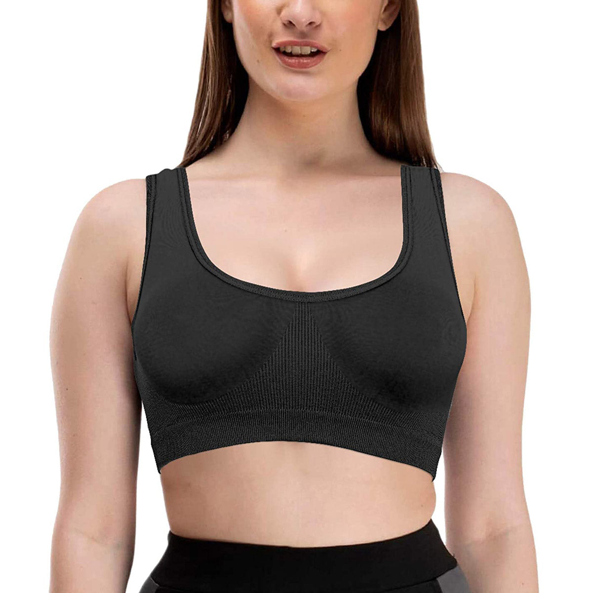 Padded Air Bra, Padded & Non-Wired Bra For Women & Girls, Free Size (Size 28 to 44) – Pack of 3 Air Bra / Black, White & Beige