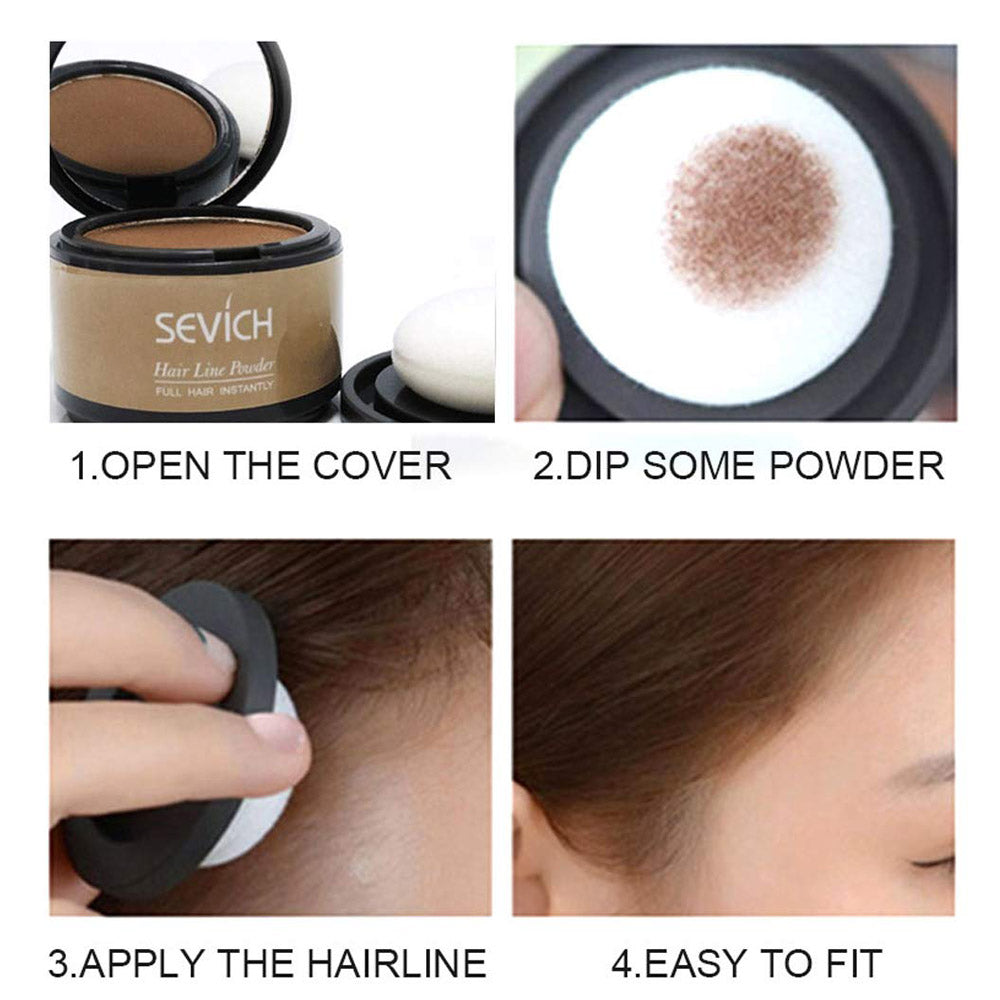 Hair Shadow Powder, Quick Cover Grey Hair Root Concealer, Eyebrows & Beard Line for Thinning Grey Hairline, Windproof & Sweatproof, Black & Dark Brown Color Available