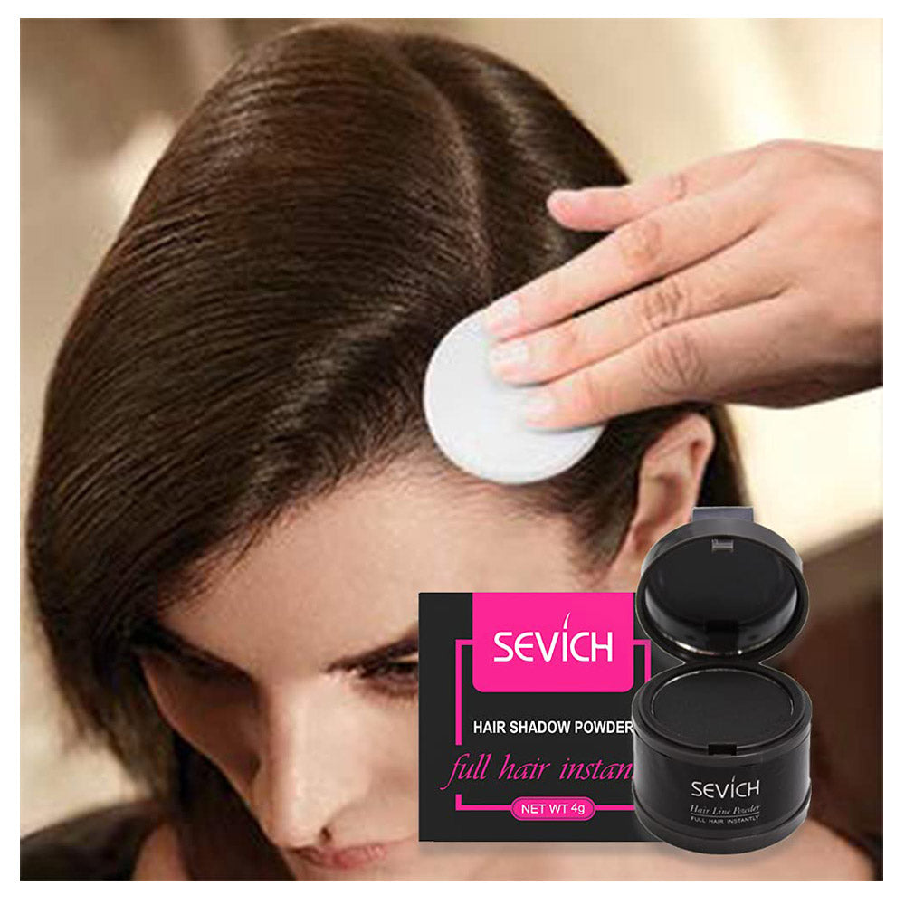 Hair Shadow Powder, Quick Cover Grey Hair Root Concealer, Eyebrows & Beard Line for Thinning Grey Hairline, Windproof & Sweatproof, Black & Dark Brown Color Available